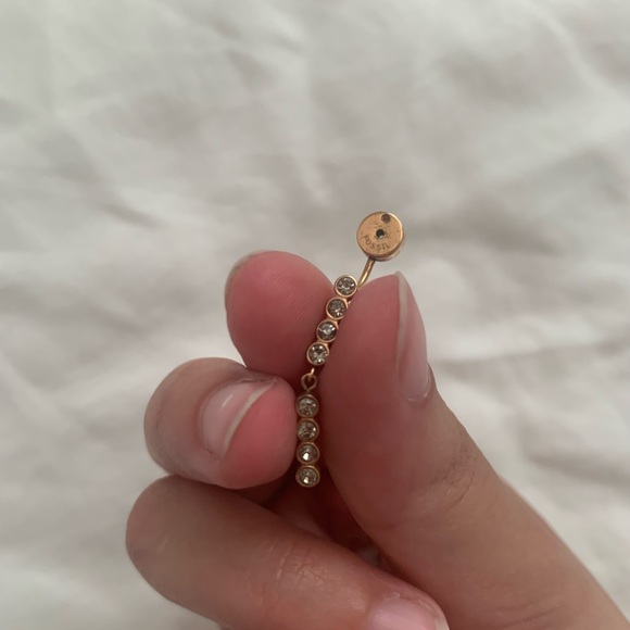 Fossil Rose Gold-Toned Stud Earrings with Matching Ear Jackets - Picture 3 of 7